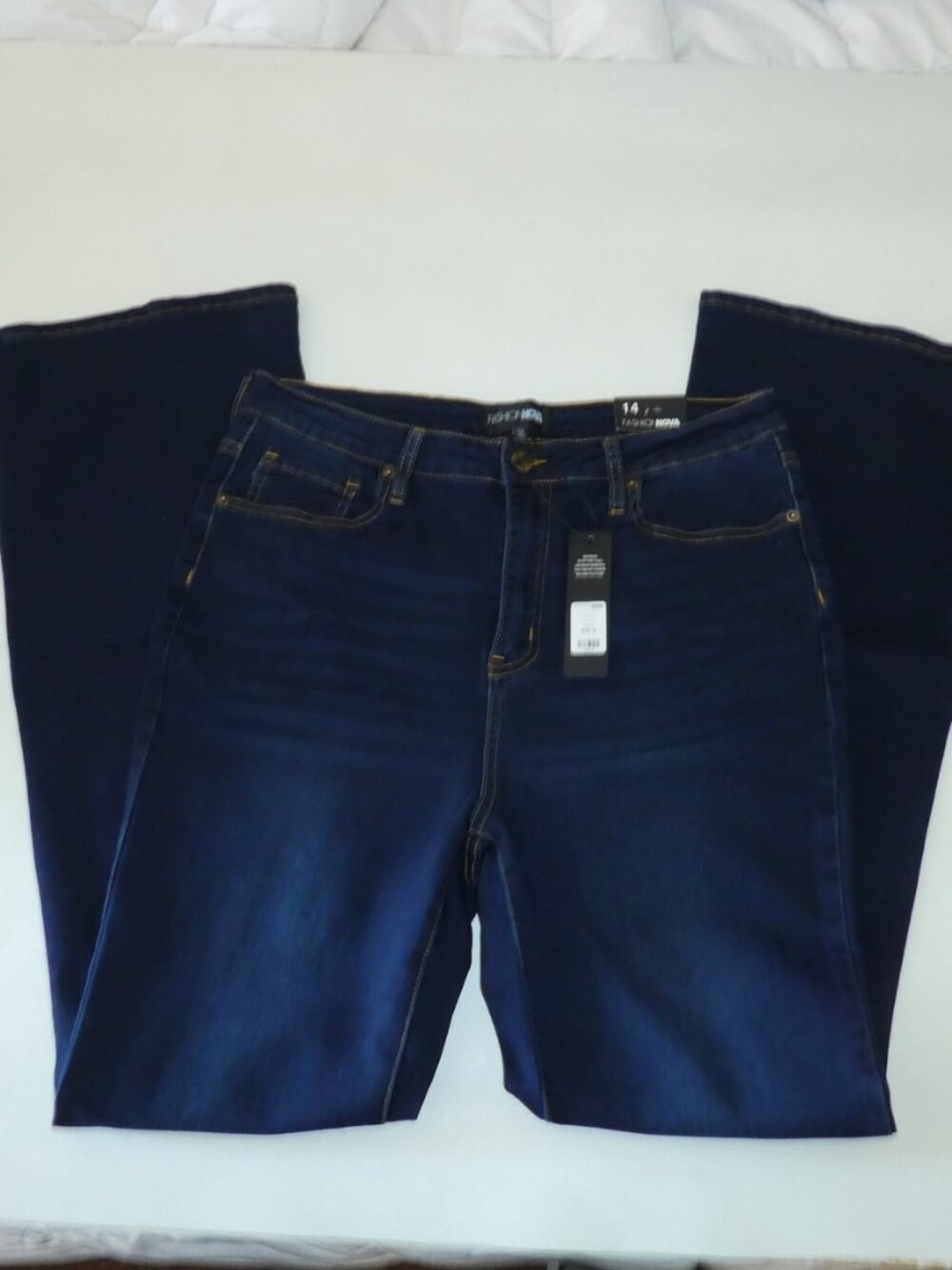 Fashion Nova Flex Game Soft Stretch Bootcut Jeans - Dark Blue